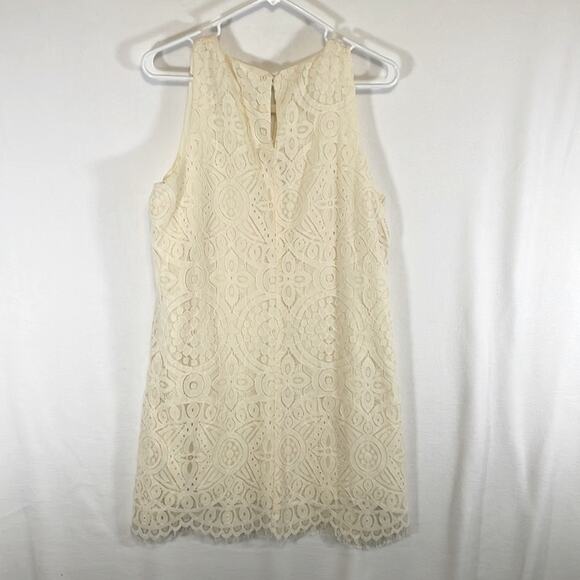 Altar’d State Cream Color Lace Keyhole Shift Dress Size S - Picture 2 of 5